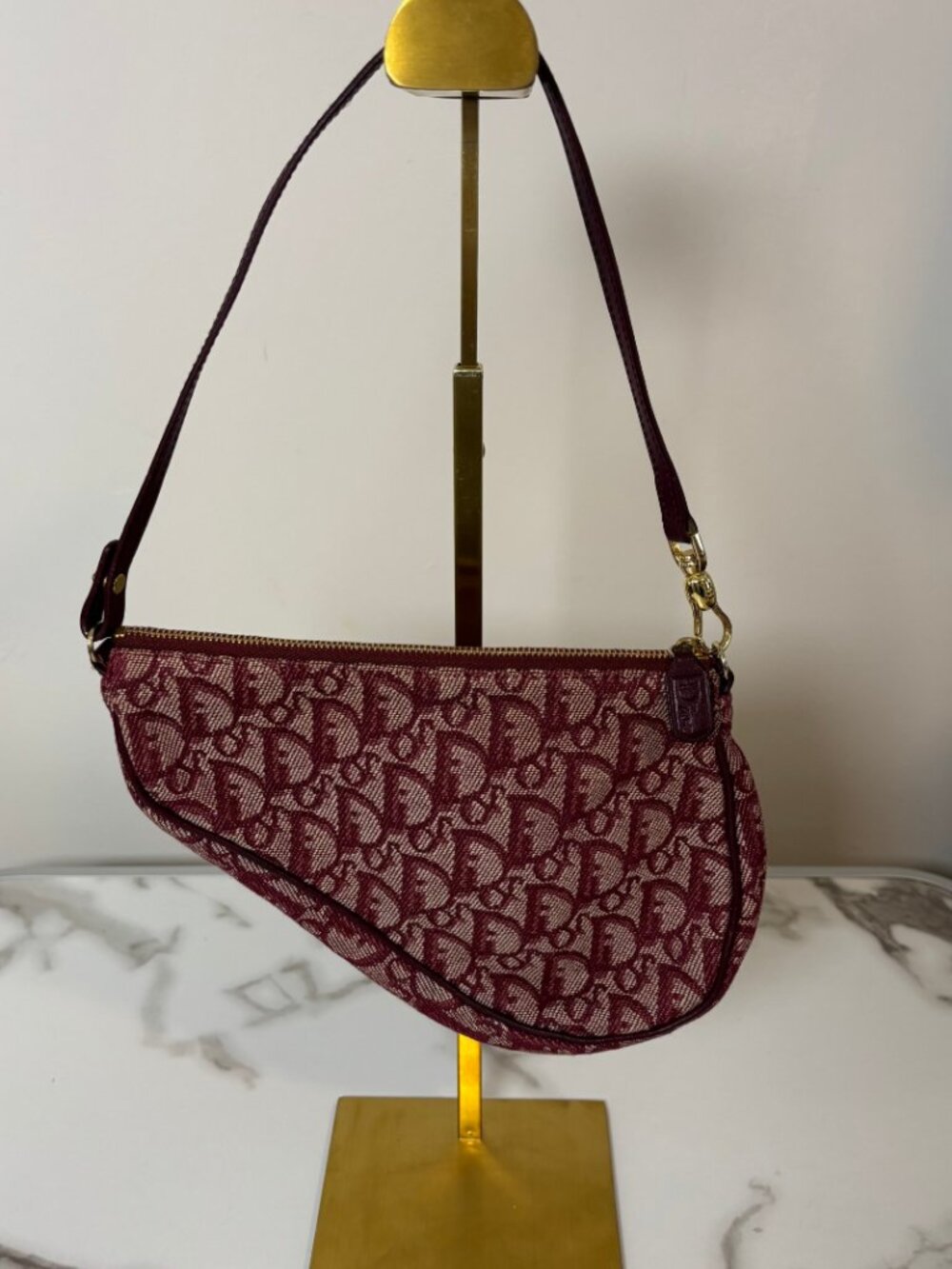 Dior Saddle Bag Burgundy Oblique Vintage - Picture 2 of 6